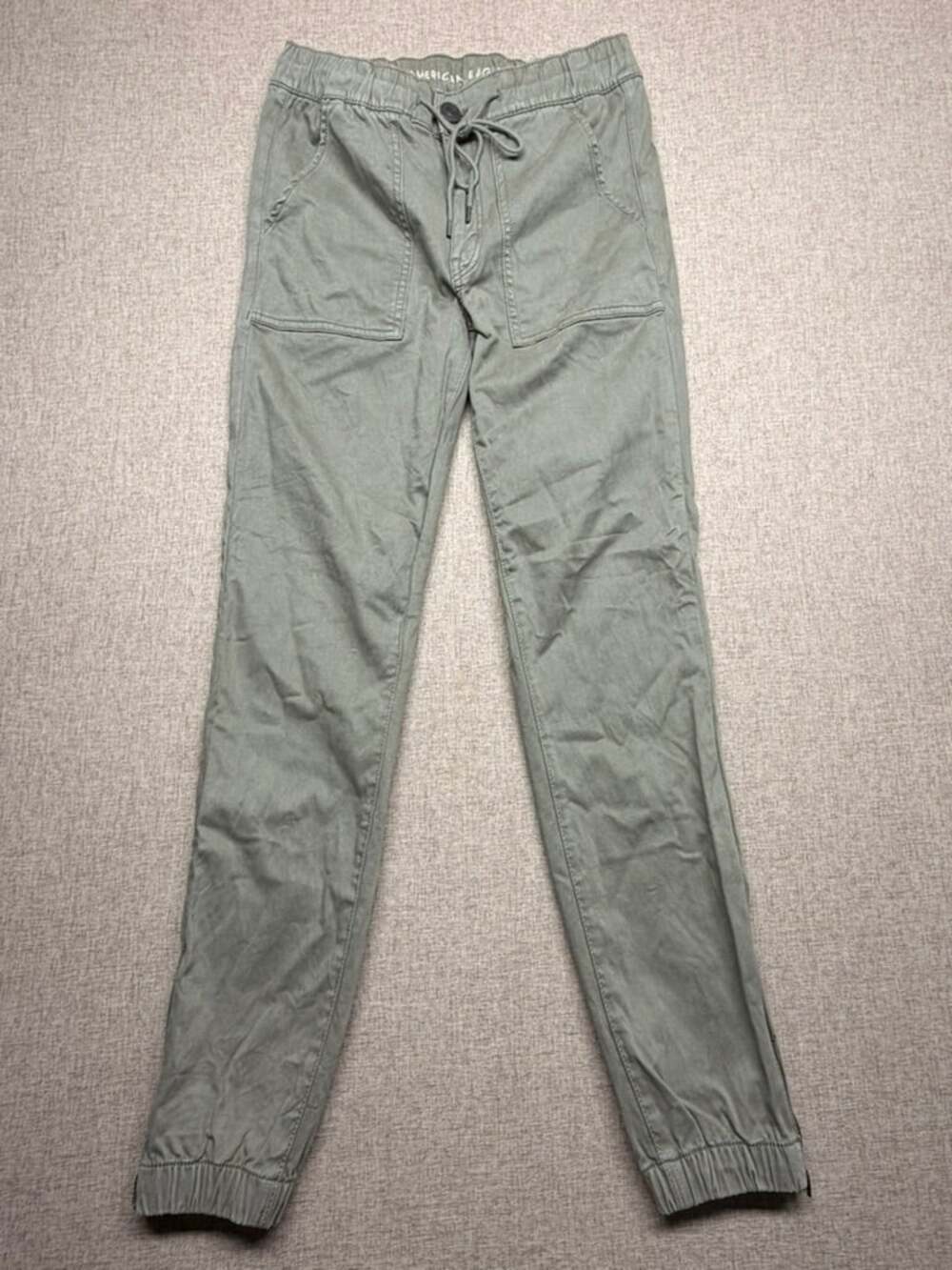 American Eagle Outfitters Super Stretch Drawstring Joggers Sage Olive 6 Regular